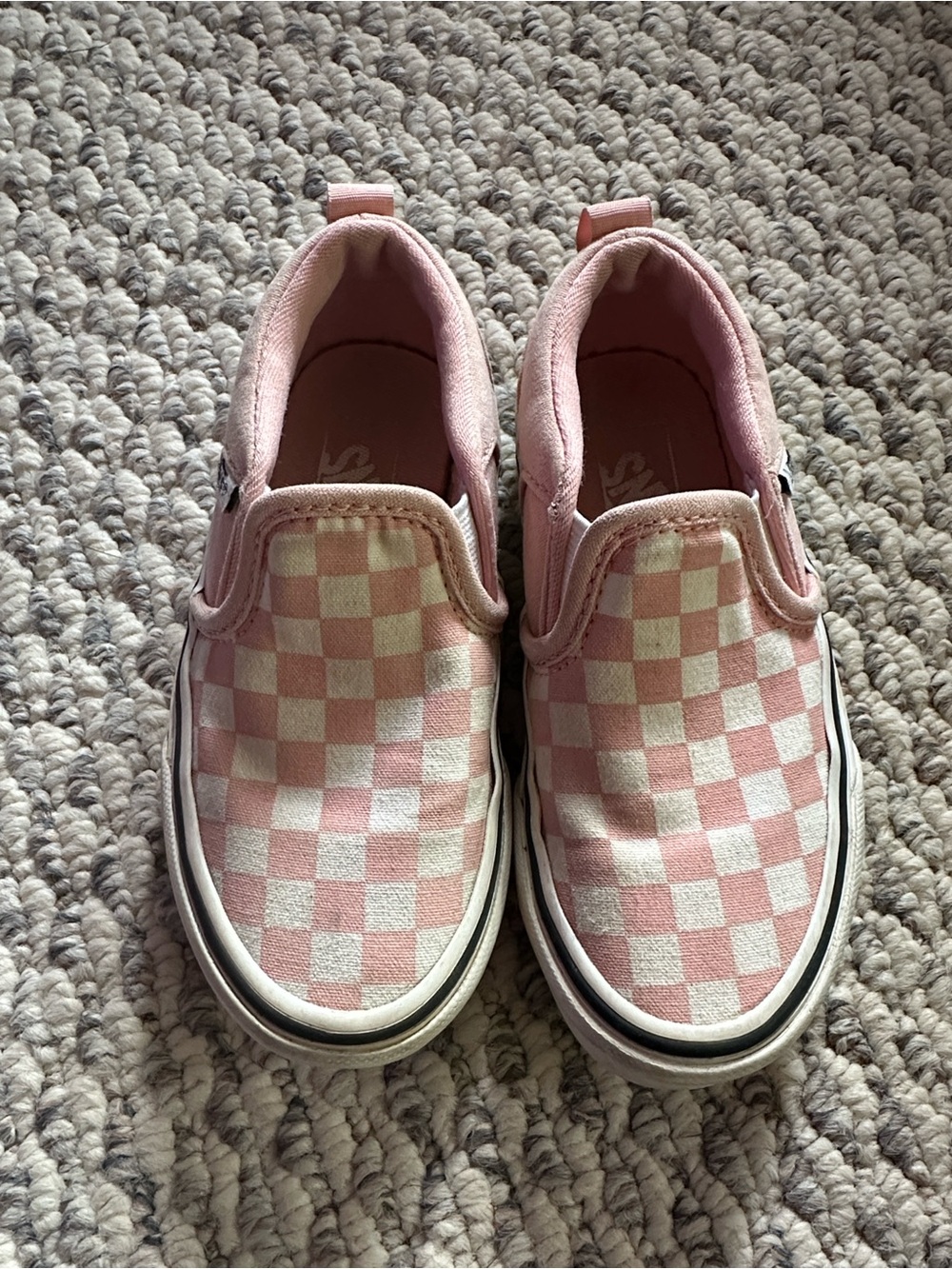 Vans Kids 11 Pink Slip-On Checkered Vans